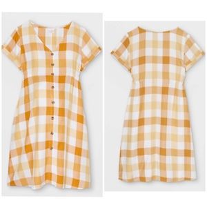 NEW! Isabel Maternity by Ingrid & Isabel Yellow Plaid Midi Dress